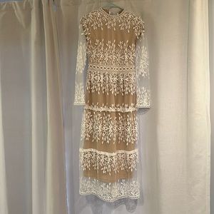 Lola Lace Midi Dress, bohme, size s, worn once at bridal shower